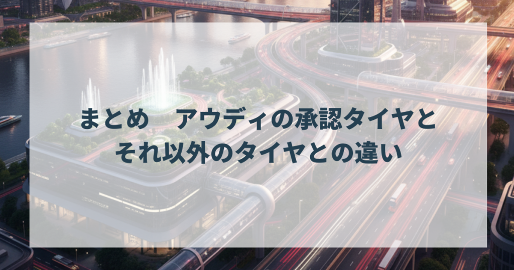 まとめ　アウディの承認タイヤとそれ以外のタイヤとの違い