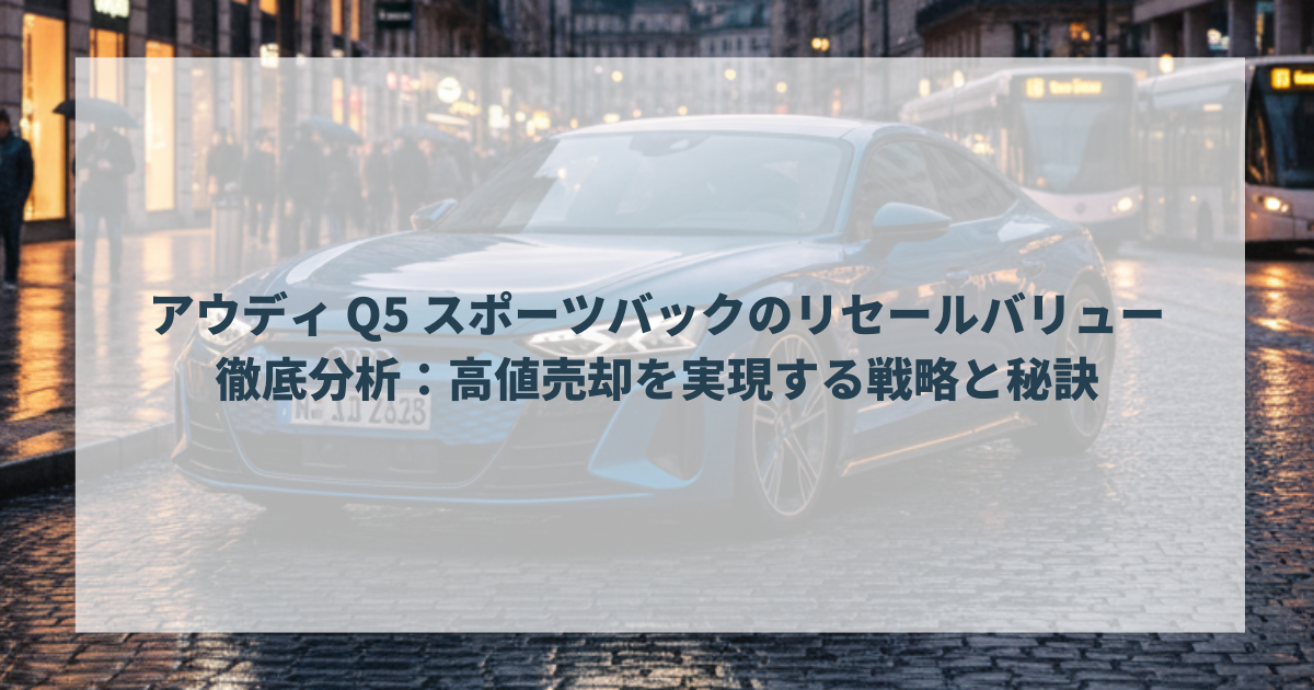 アウディ Q5 スポーツバックのリセールバリュー徹底分析：高値売却を実現する戦略と秘訣