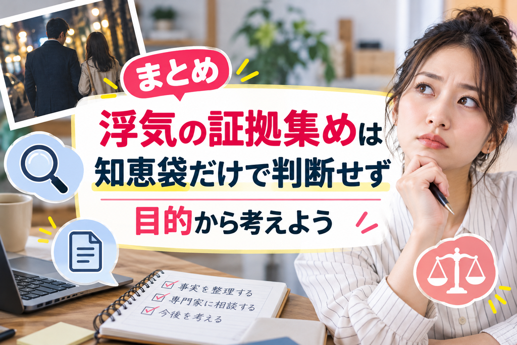 まとめ｜浮気の証拠集めは知恵袋だけで判断せず目的から考えよう