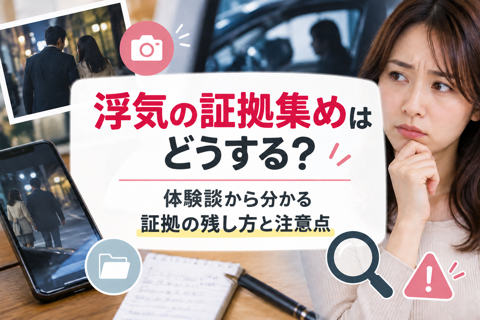 浮気の証拠集めはどうする？知恵袋の体験談から分かる証拠の残し方と注意点