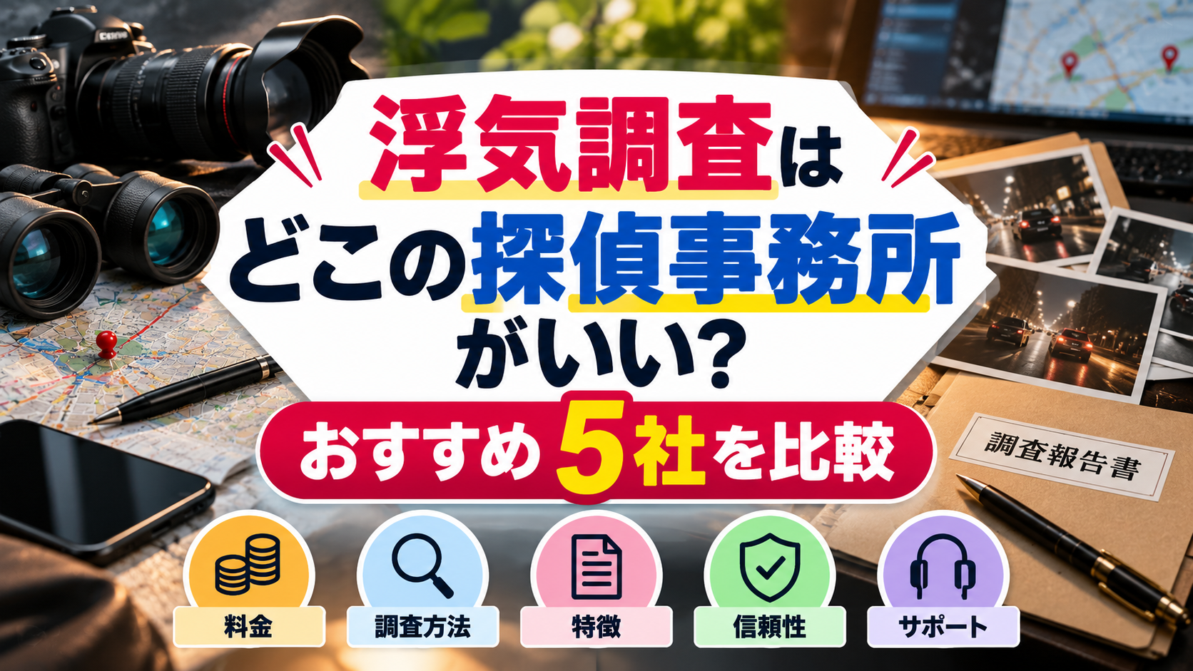 浮気調査はどこの探偵事務所がいい？おすすめ5社を比較