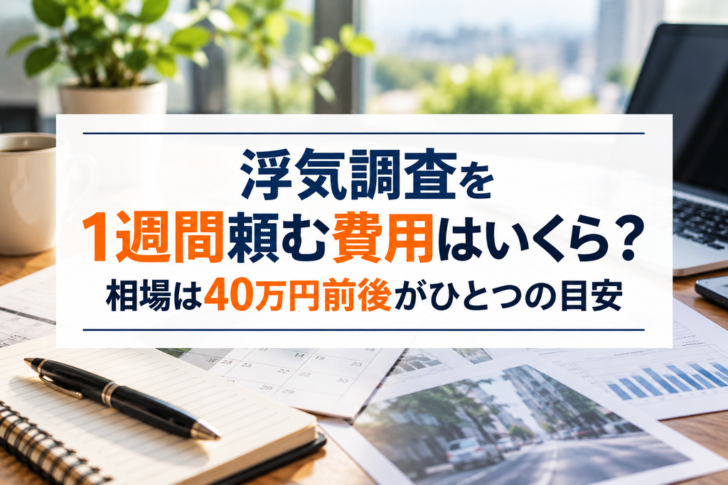 浮気調査を1週間頼む費用はいくら？相場は40万円前後がひとつの目安